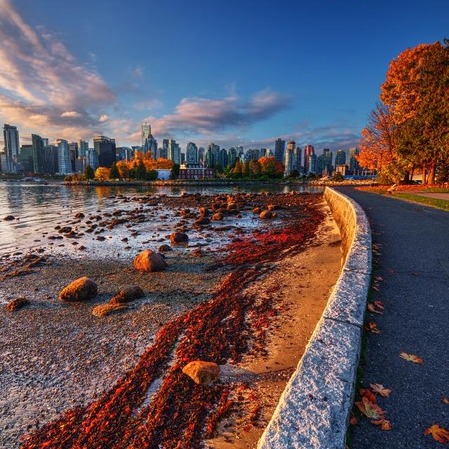 Vancouver skyline in autunno