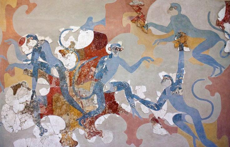 Affresco con scimmie blu di Akrotiri, Santorini I Turisanda