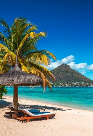 Spiaggia chiara con lettini | Mauritius | Turisanda