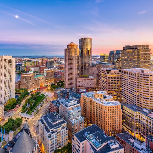 Città di Boston vista dall'alto